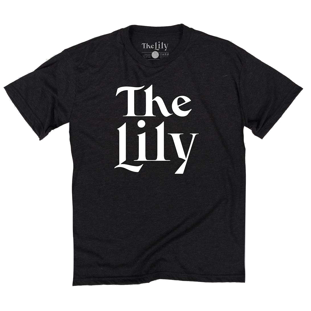 The Lily white logo t-shirt, short sleeve in a light black color