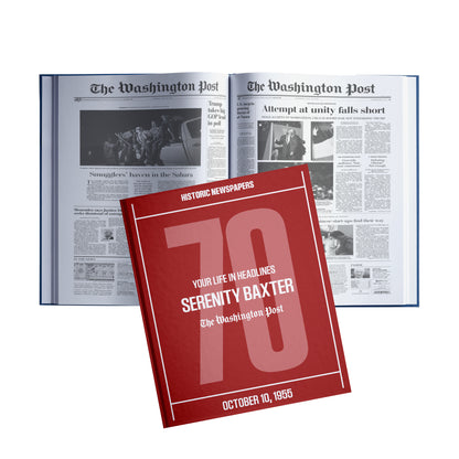 70th Milestone Birthday Newspaper Book