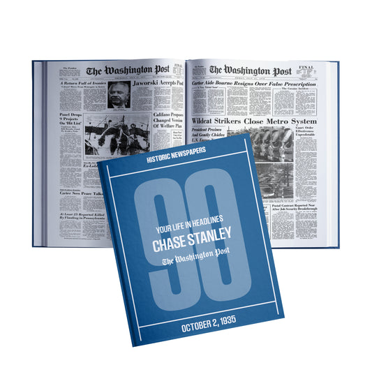90th Milestone Birthday Newspaper Book