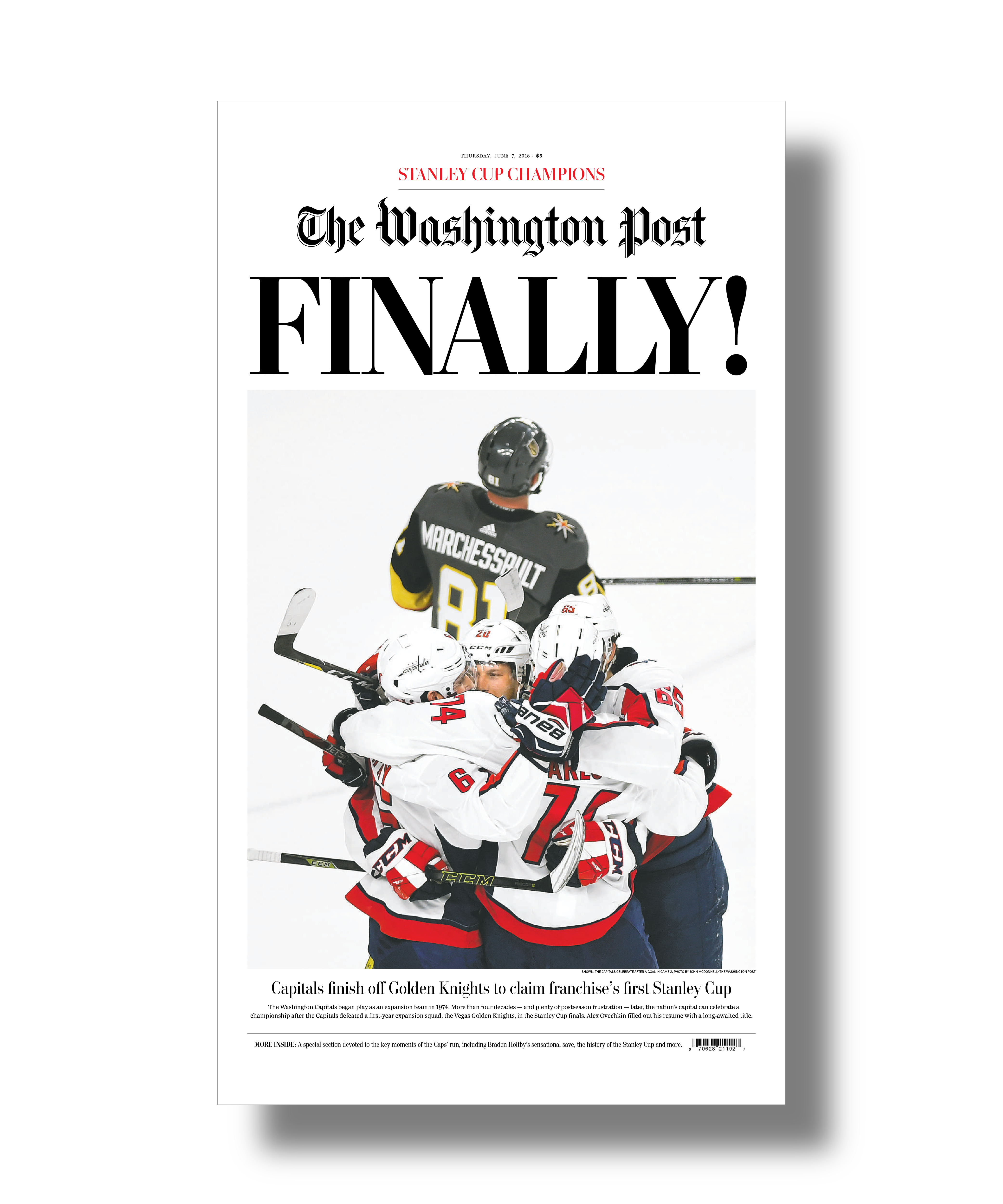 Capitals Stanley Cup 2018 Poster | Newspaper Reprint | Washington Post ...