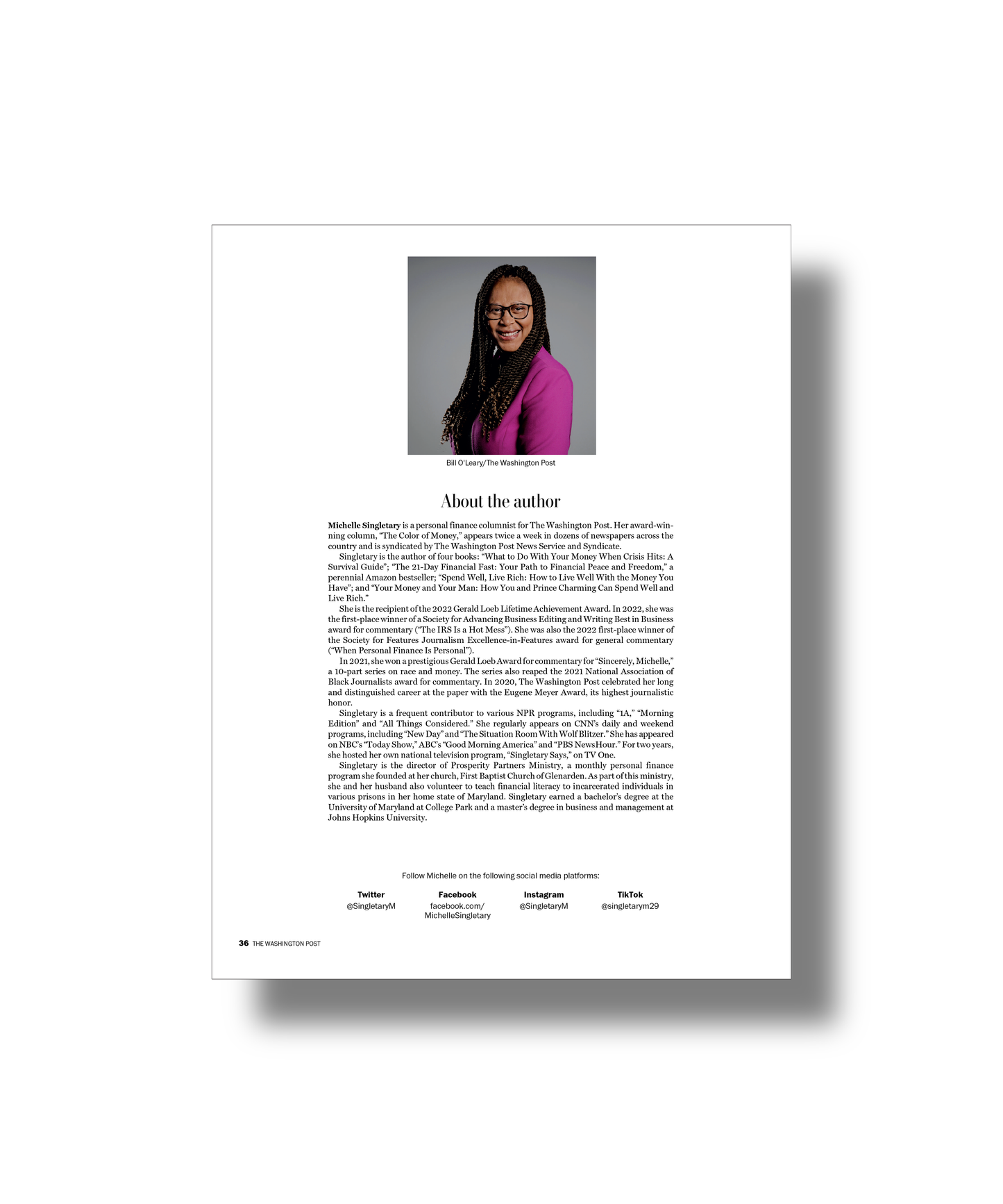 Michelle Singletary Washington Post finance guide author page money advice