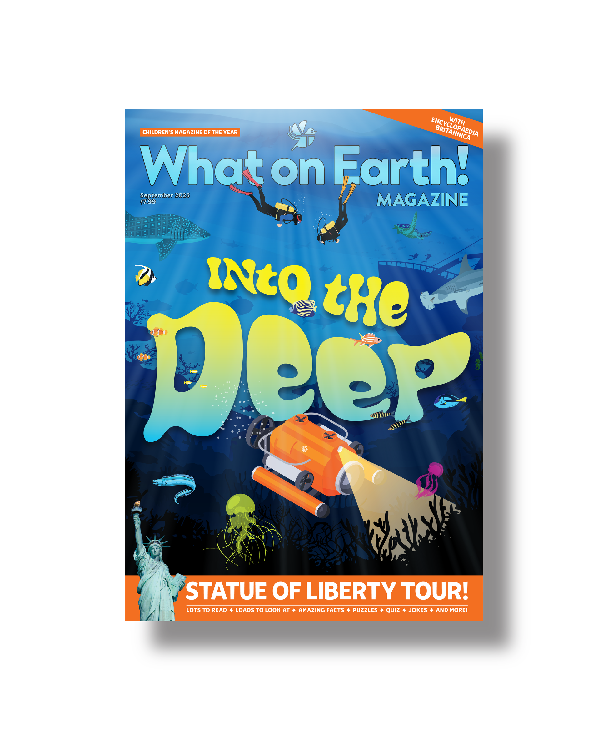 Into the Deep kids magazine cover ocean animals deep sea exploration