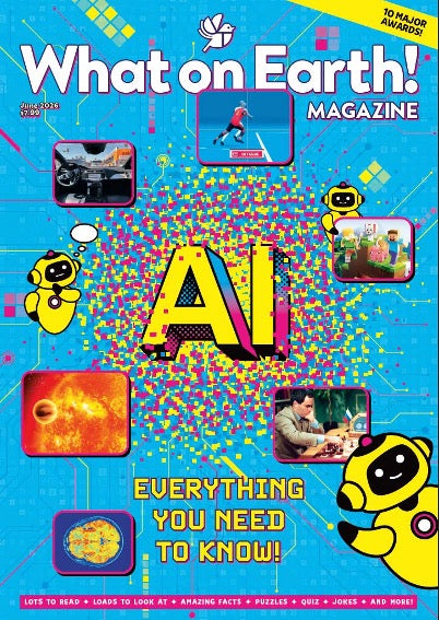 What On Earth! Magazine June 2026 cover featuring Artificial Intelligence