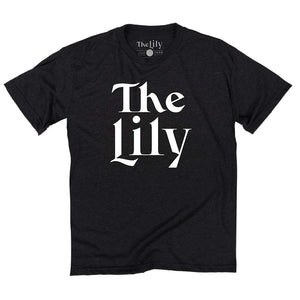 The Lily white logo t-shirt, short sleeve in a light black color 