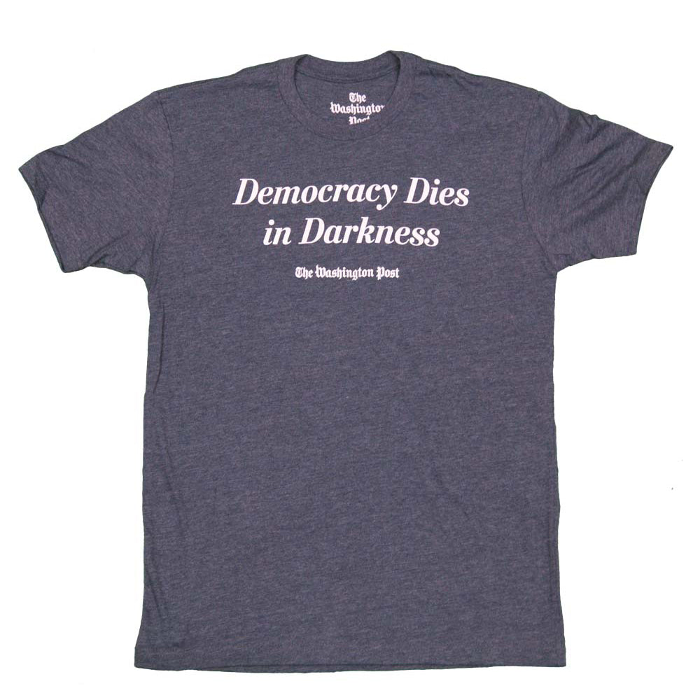 Democracy Dies In Darkness Washington Post T shirt heather Navy democracy-dies-in-darkness-washington-post-t-shirt-heather-navy