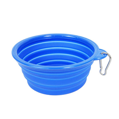 Washington Post travel pet bowl in royal blue detail