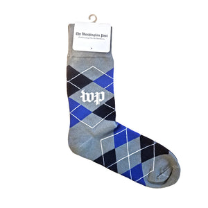 Argyle socks in grey, blue and navy