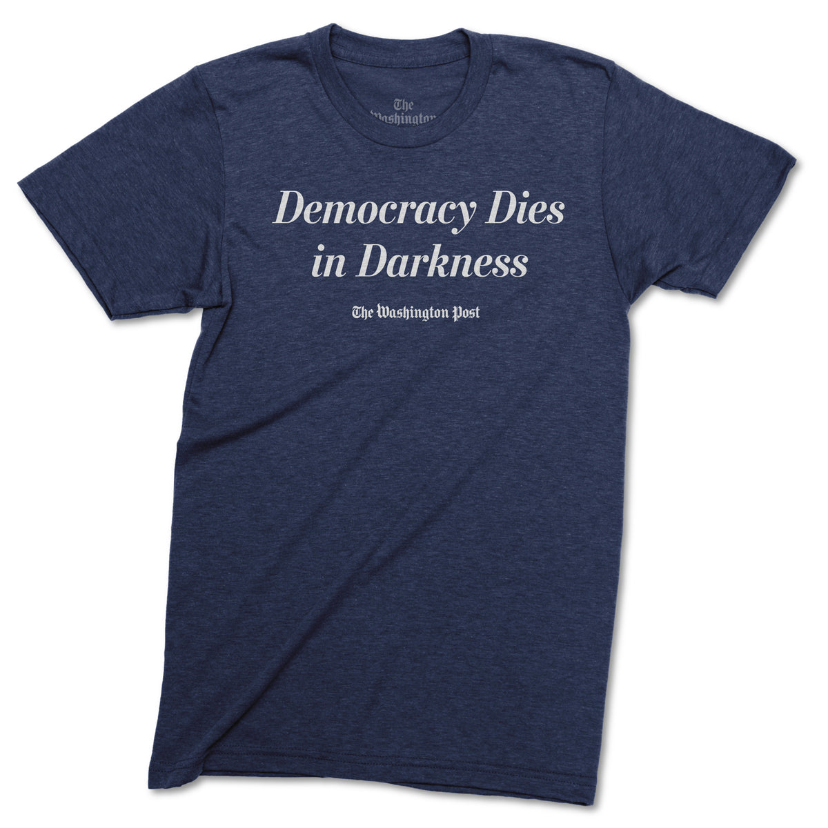 Washington Post t shirt navy Democracy Dies in Darkness logo tee